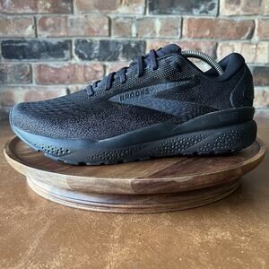 Brooks Ghost 16 Men's 11 Black Gray Neutral Cushion Road Running Shoes Sneakers